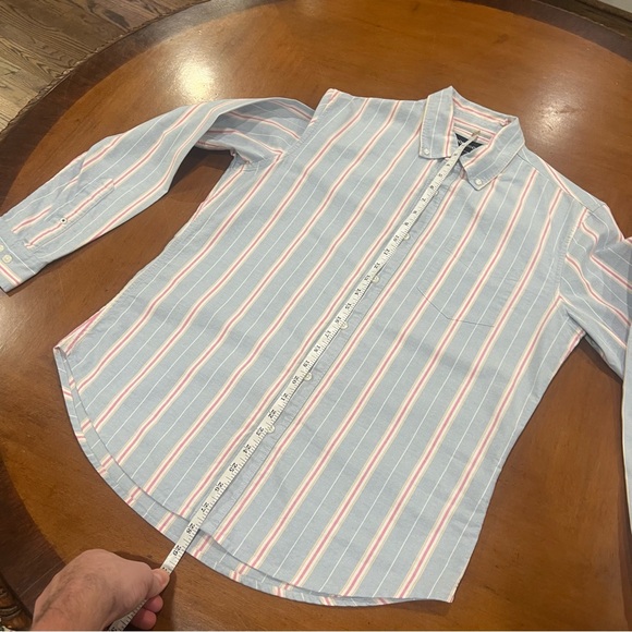 Bonobos Men’s Slim Fit Oxford Button Down Shirt Blue Stripe Medium Long-Sleeve - Picture 14 of 16